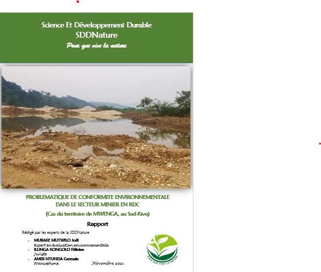 Problématique De Conformité Environnementale Dans Le Secteur Minier En RDC (Cas du territoire de Mwenga, au Sud-Kivu)